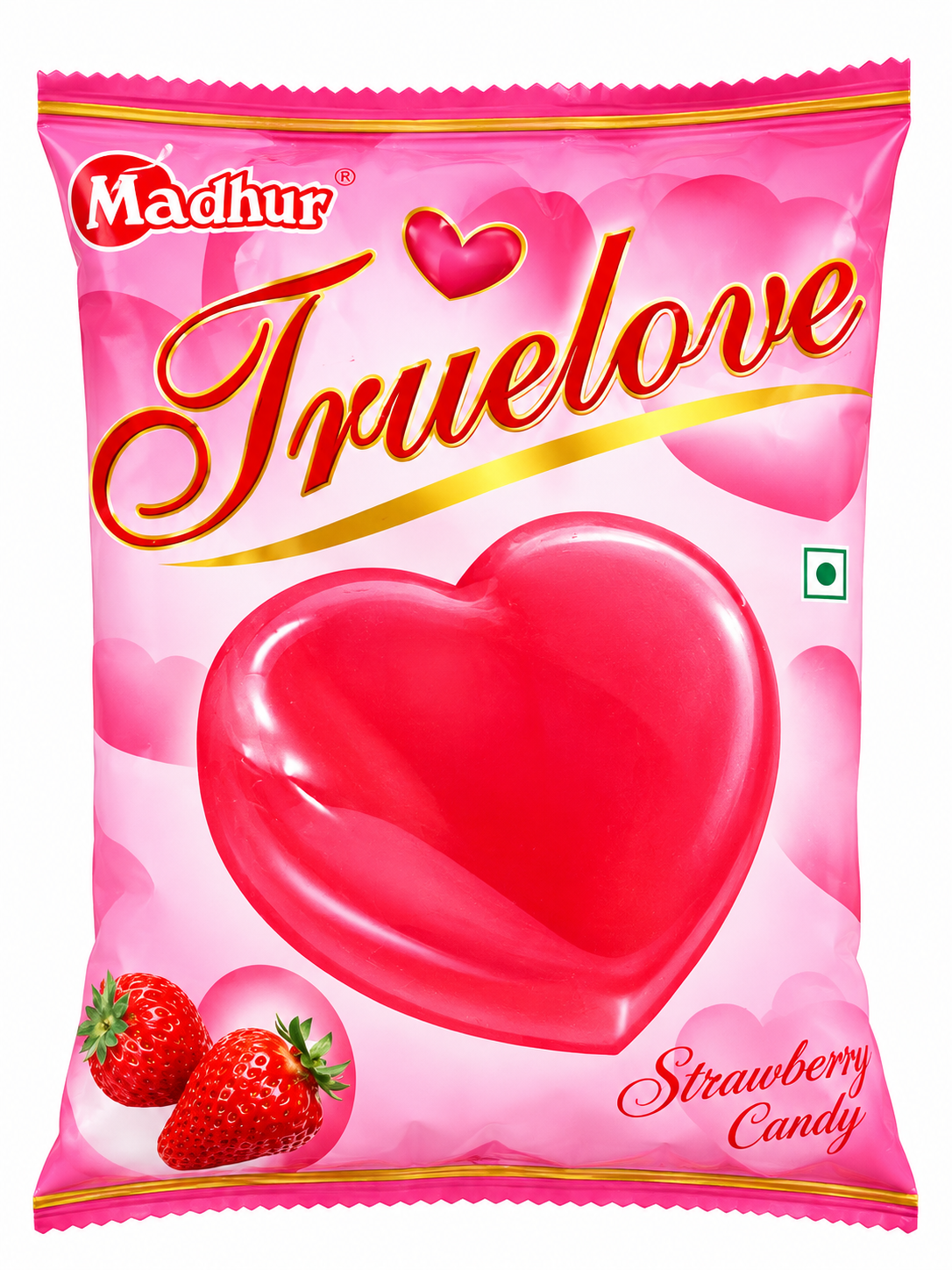 Truelove Heart Shaped Strawberry Candy l Pack of 10 l Tongue Twister Junction