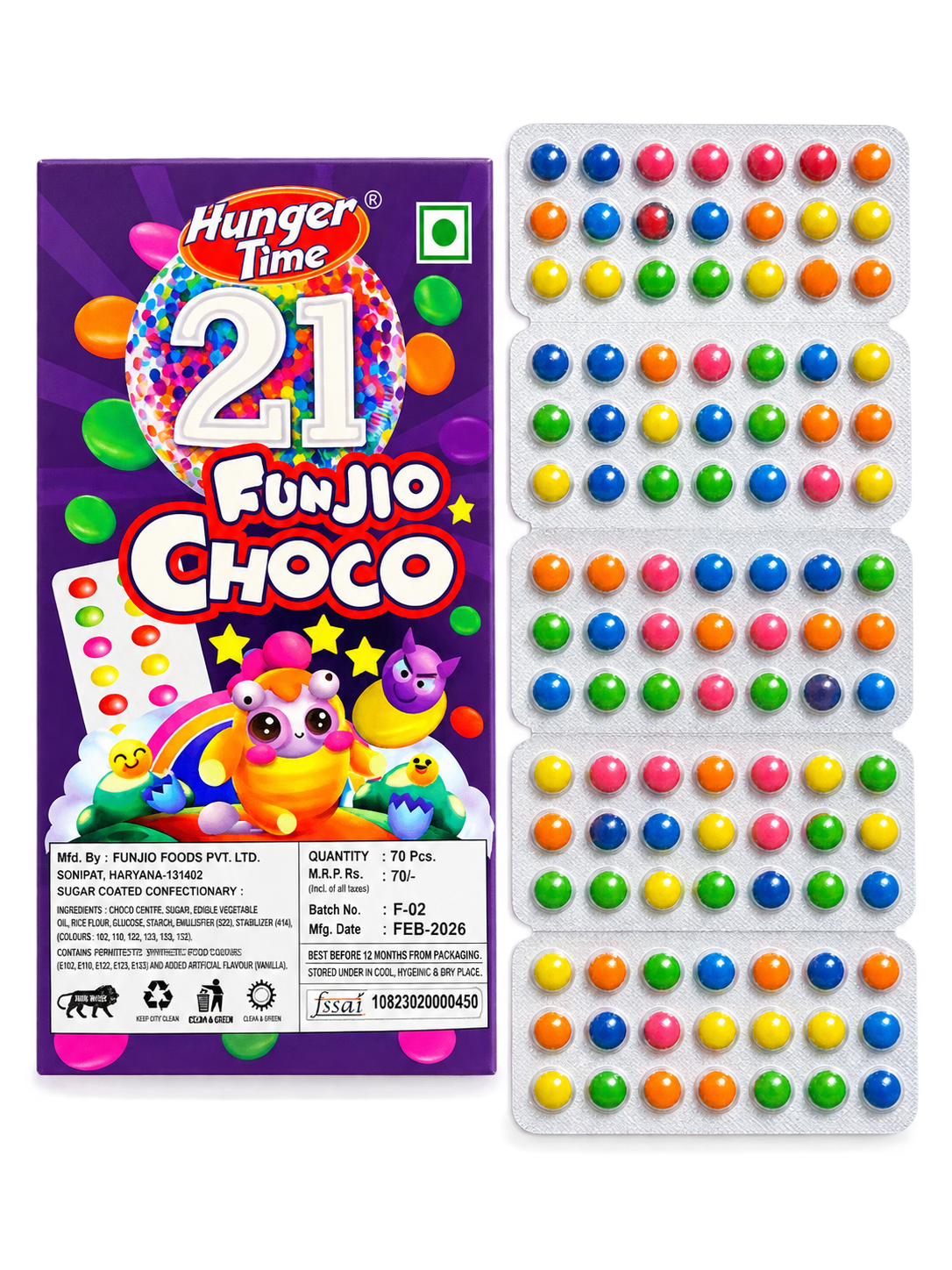 Colourful choco candy l Pack of 5 l Tongue Twister Junction